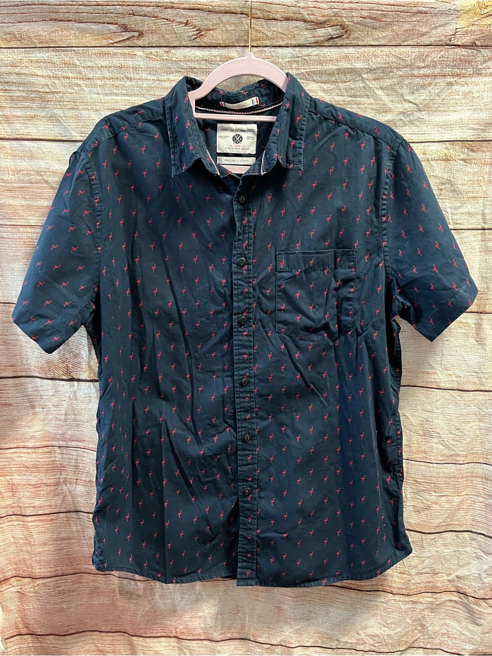 Flamingo button down shirt-Men’s Medium-Cactus Man